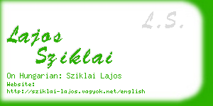 lajos sziklai business card